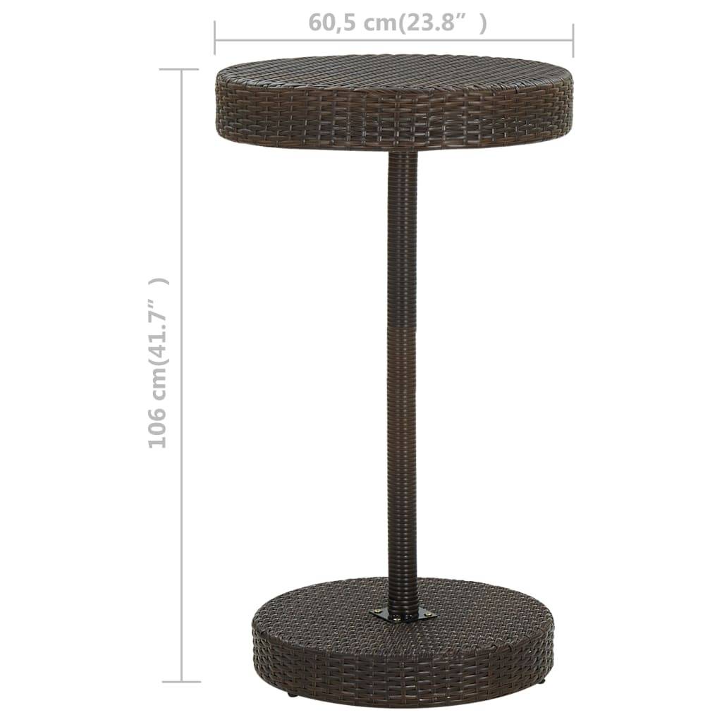 vidaXL Gartentisch Braun 60,5x106 cm Poly Rattan-4