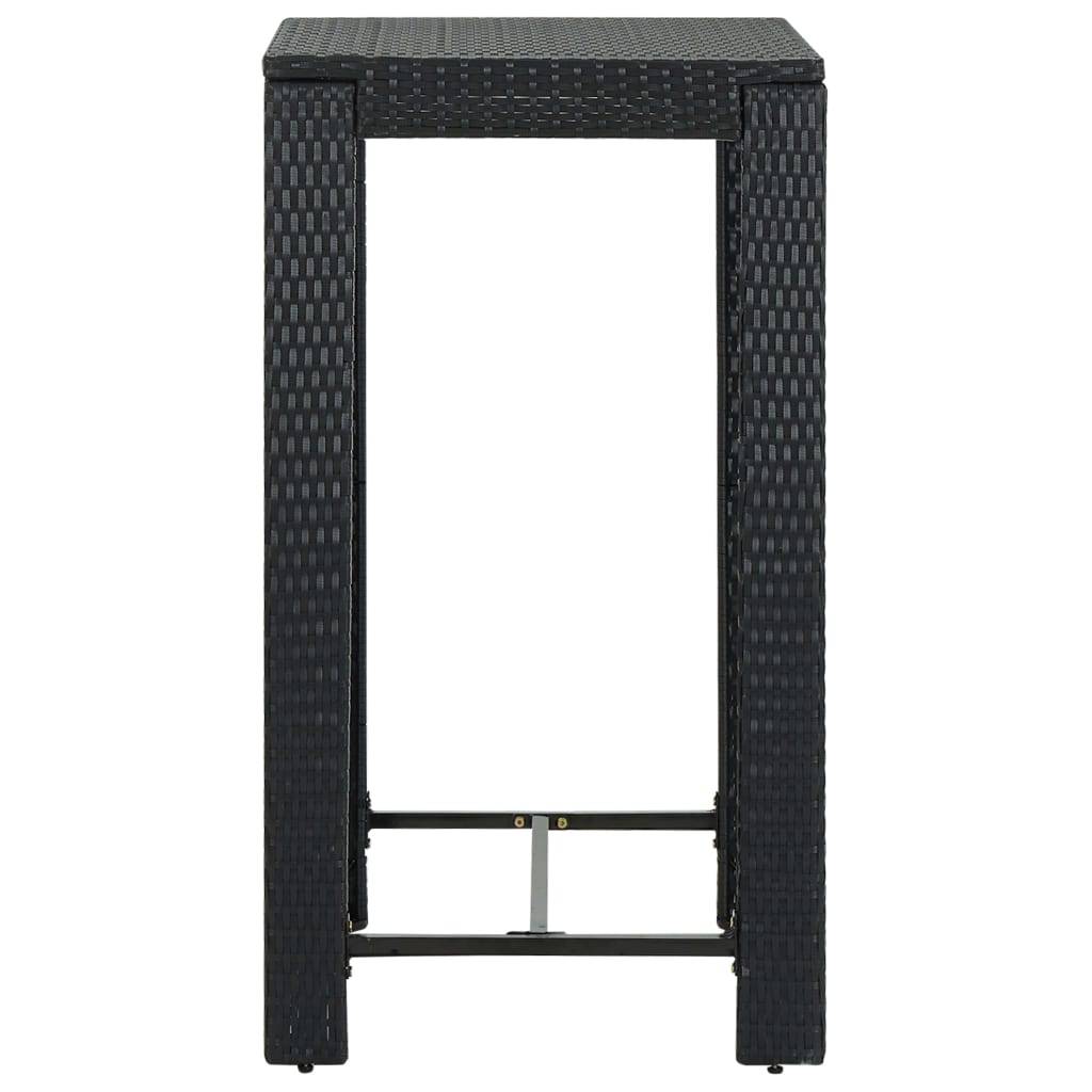 vidaXL Garten-Bartisch Schwarz 60,5x60,5x110,5 cm Poly Rattan-1