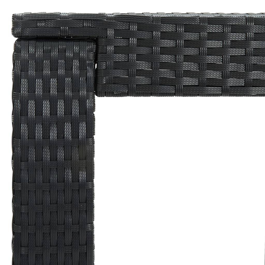 vidaXL Garten-Bartisch Schwarz 60,5x60,5x110,5 cm Poly Rattan-3