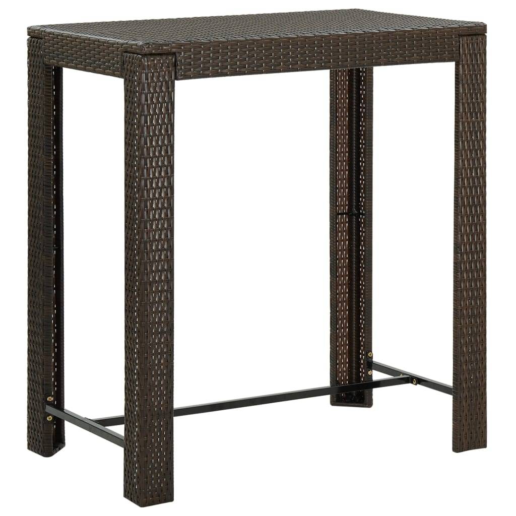 vidaXL Garten-Bartisch Braun 100x60,5x110,5 cm Poly Rattan-0