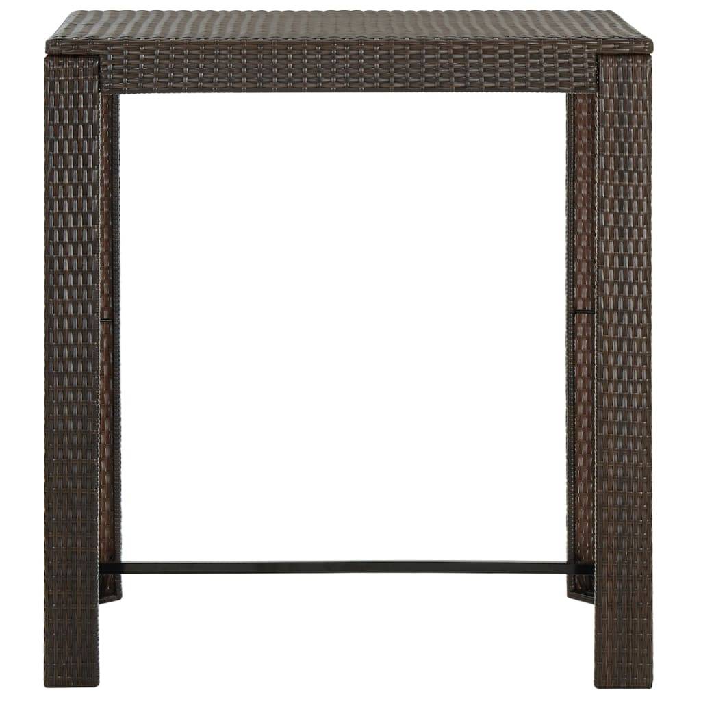 vidaXL Garten-Bartisch Braun 100x60,5x110,5 cm Poly Rattan-1