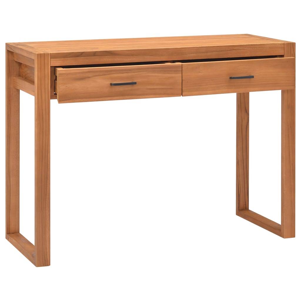 vidaXL Schreibtisch mit 2 Schubladen 100x40x75 cm Teakholz-1