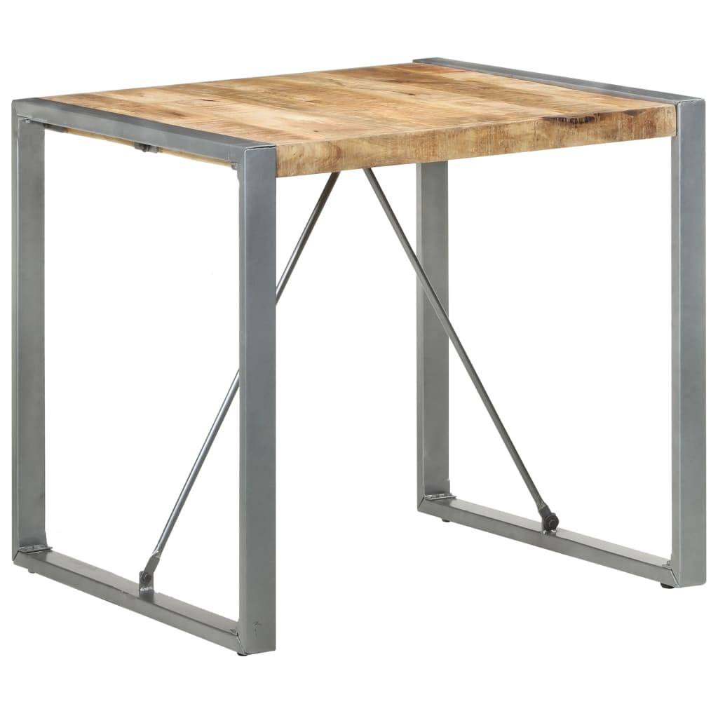 vidaXL Esstisch 80x80x75 cm Raues Mangoholz