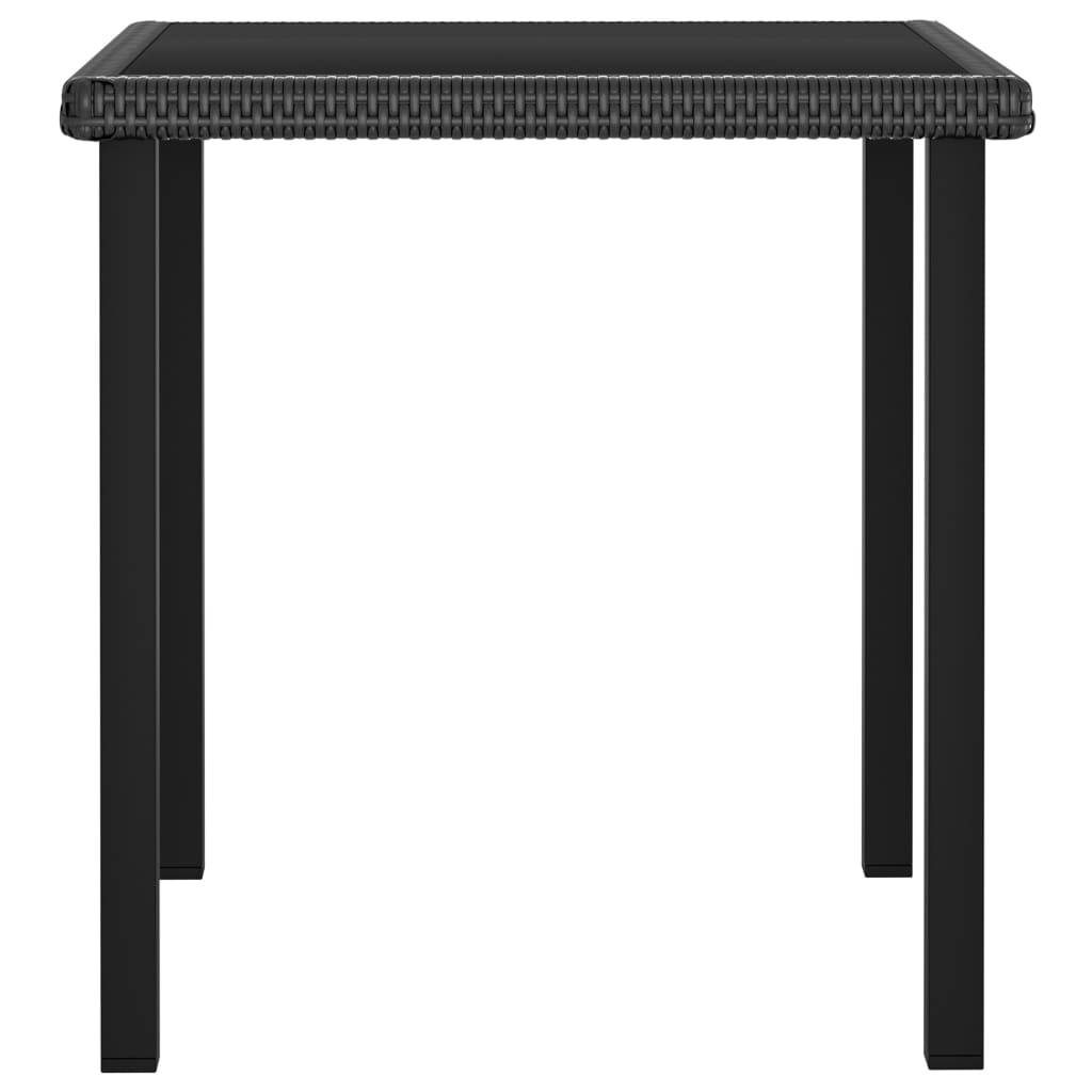 vidaXL Garten-Esstisch Schwarz 70x70x73 cm Poly Rattan-1