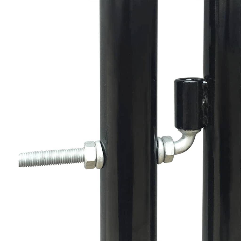 vidaXL Schwarzes Einzeltor für Zäune 100 x 150 cm-2