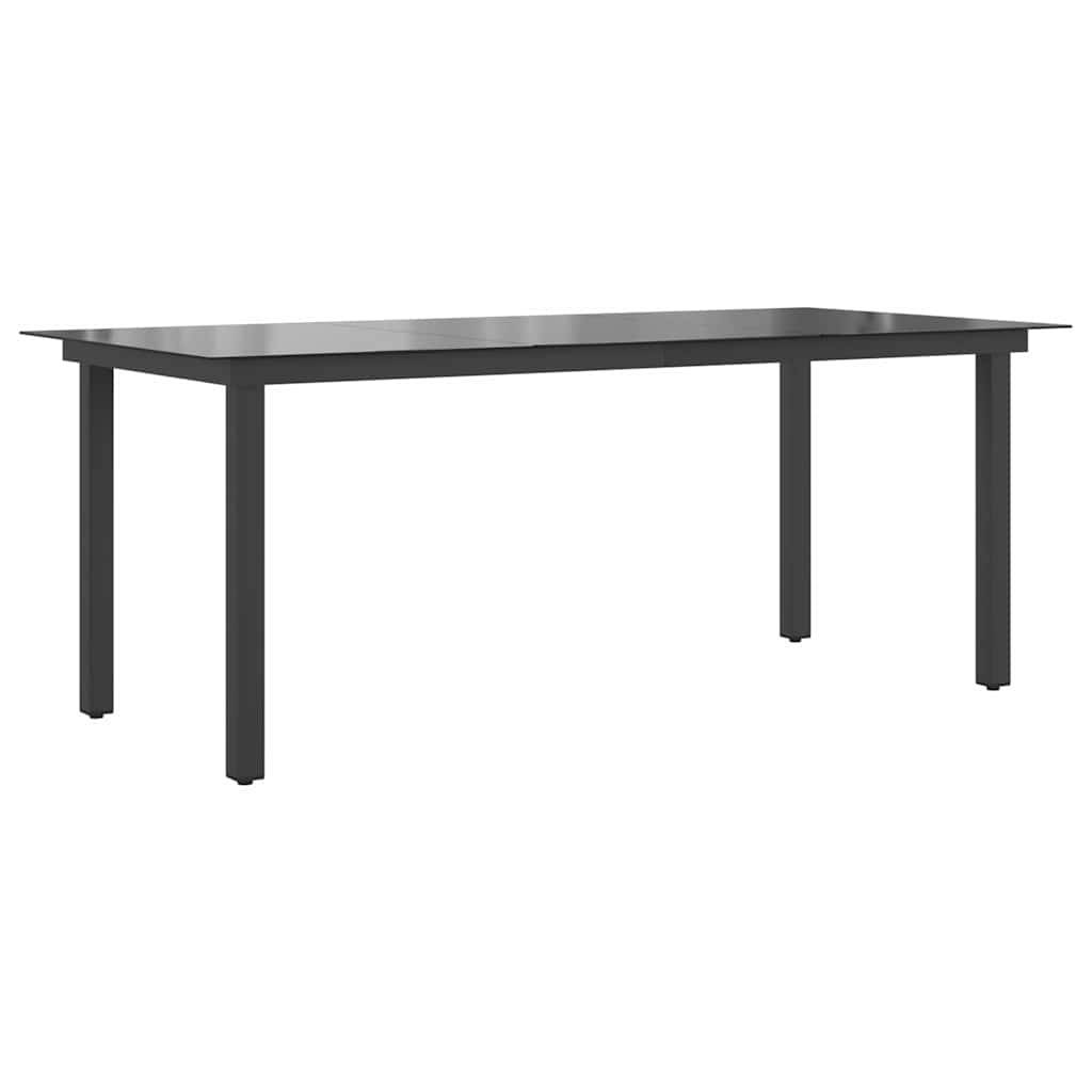 vidaXL Gartentisch Schwarz 190x90x74 cm Aluminium und Glas-0