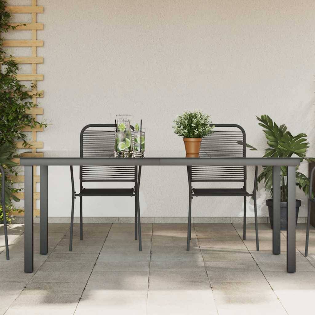vidaXL Gartentisch Schwarz 190x90x74 cm Aluminium und Glas-1