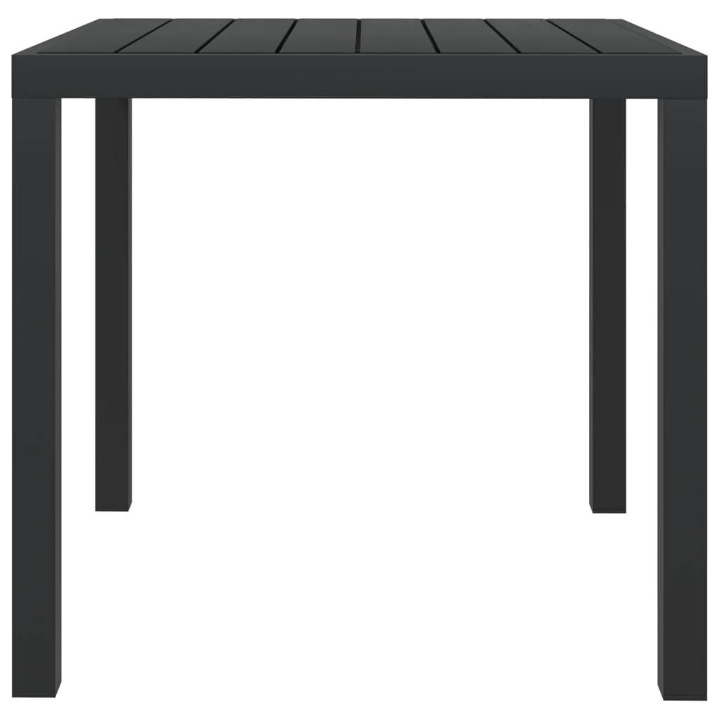 vidaXL Gartentisch Schwarz 80x80x74 cm Aluminium und WPC-1