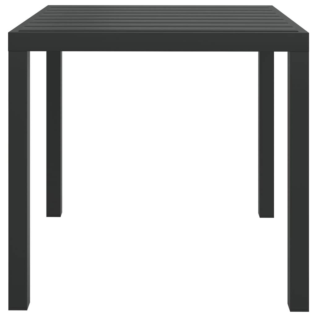 vidaXL Gartentisch Schwarz 80x80x74 cm Aluminium und WPC-2