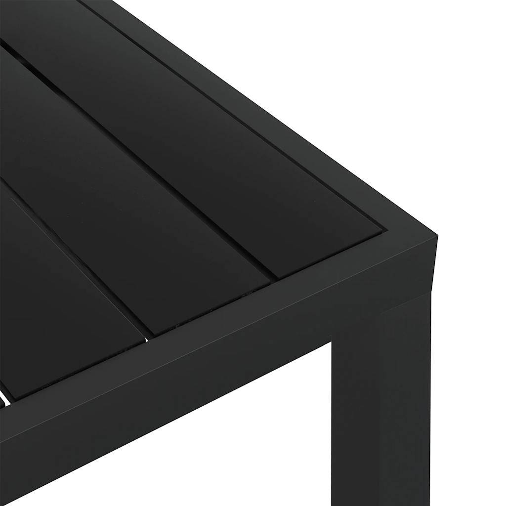 vidaXL Gartentisch Schwarz 80x80x74 cm Aluminium und WPC-3