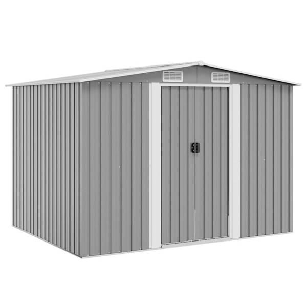 vidaXL Gartenschuppen Grau Metall 257 x 205 x 178 cm