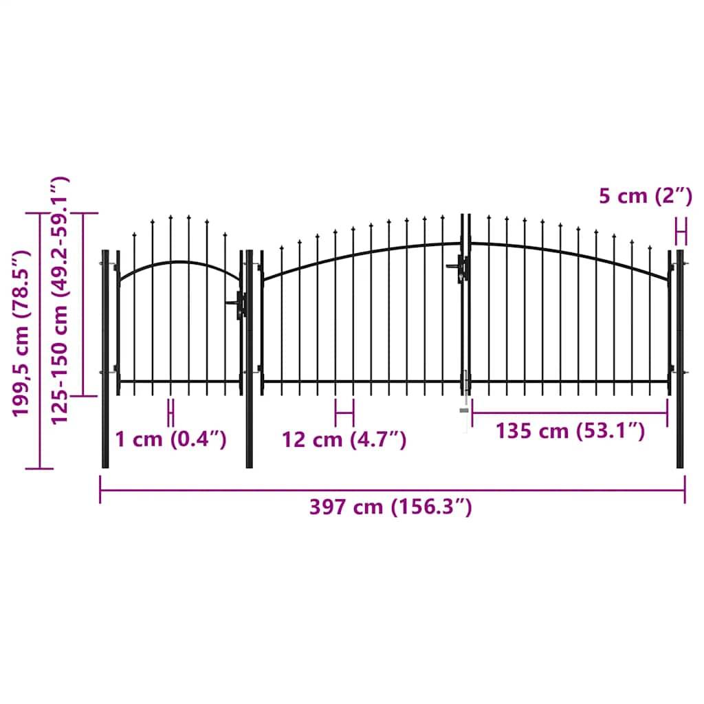 vidaXL Gartentor Woerden Stahl 1,5 x 4 m Schwarz-4