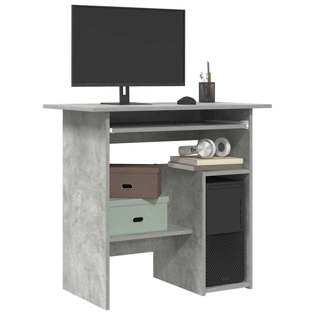 vidaXL Schreibtisch Betongrau 80x45x74 cm Holzwerkstoff-0