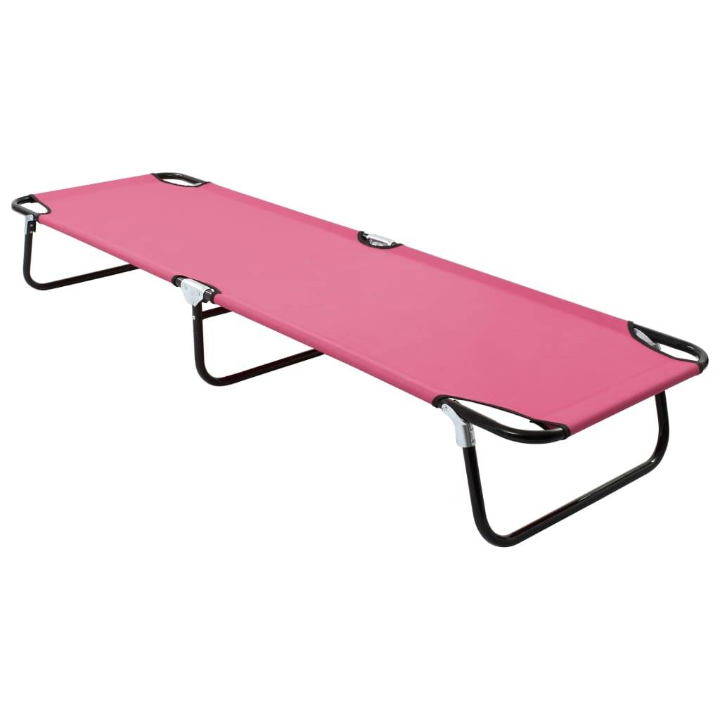 vidaXL Klappliege Stahl Rosa-0