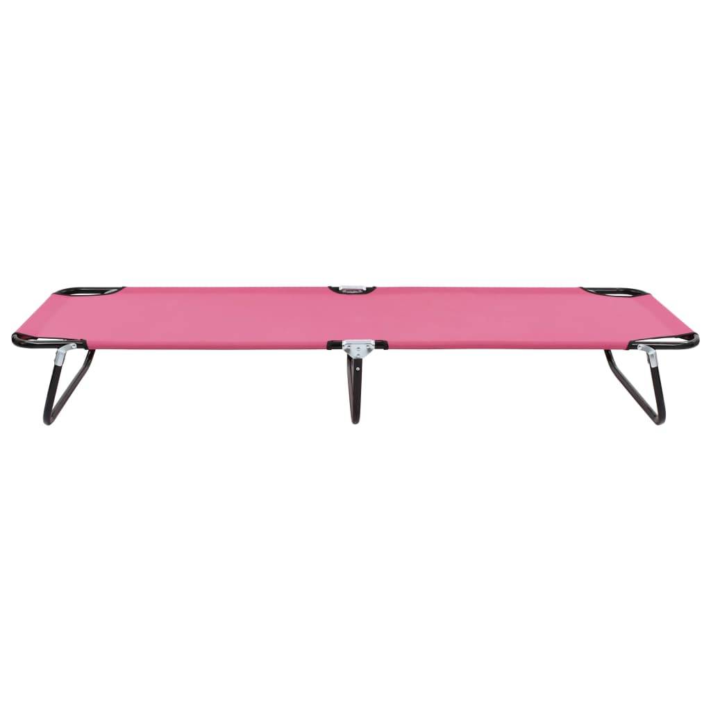 vidaXL Klappliege Stahl Rosa-1