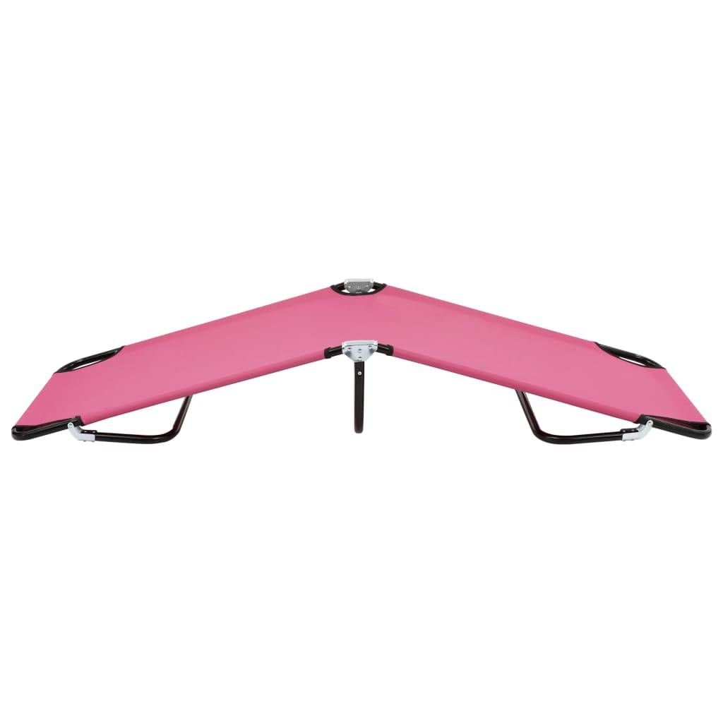 vidaXL Klappliege Stahl Rosa-2
