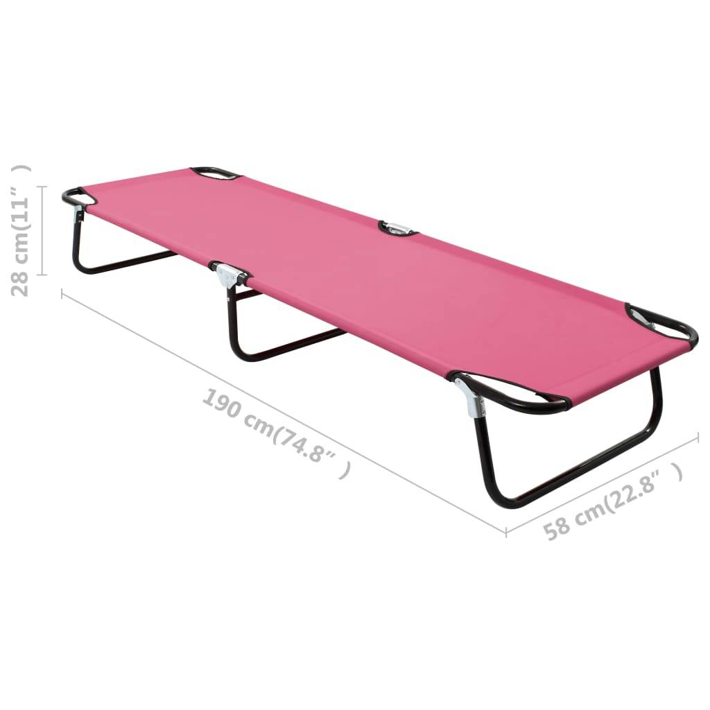 vidaXL Klappliege Stahl Rosa-4