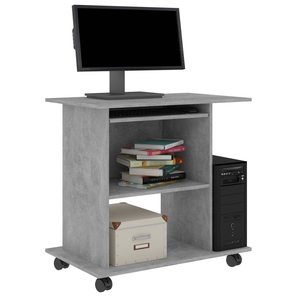vidaXL Schreibtisch Betongrau 80x50x75 cm Holzwerkstoff-2