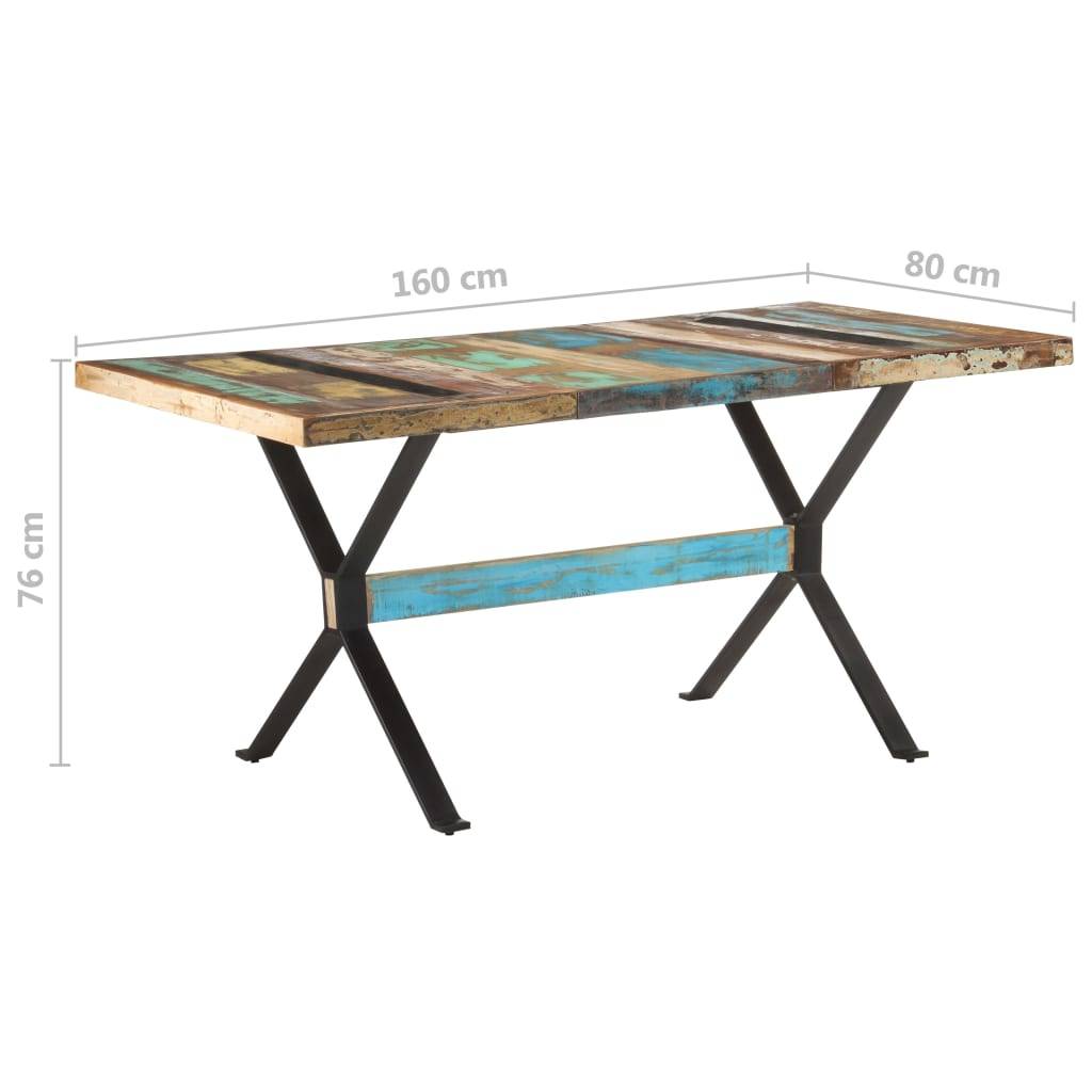 vidaXL Esstisch 160x80x76 cm Altholz Massiv-4