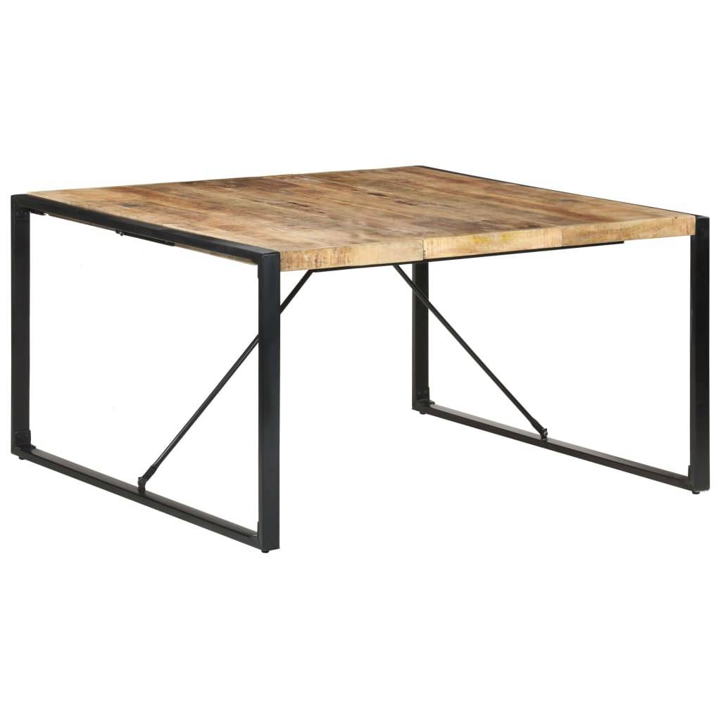 vidaXL Esstisch 140x140x75 cm Raues Mangoholz-0