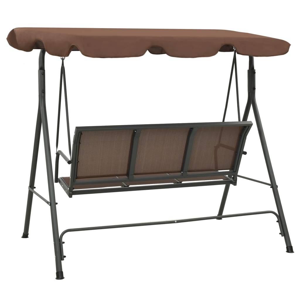 vidaXL Hollywoodschaukel mit Dach Kaffeebraun-1