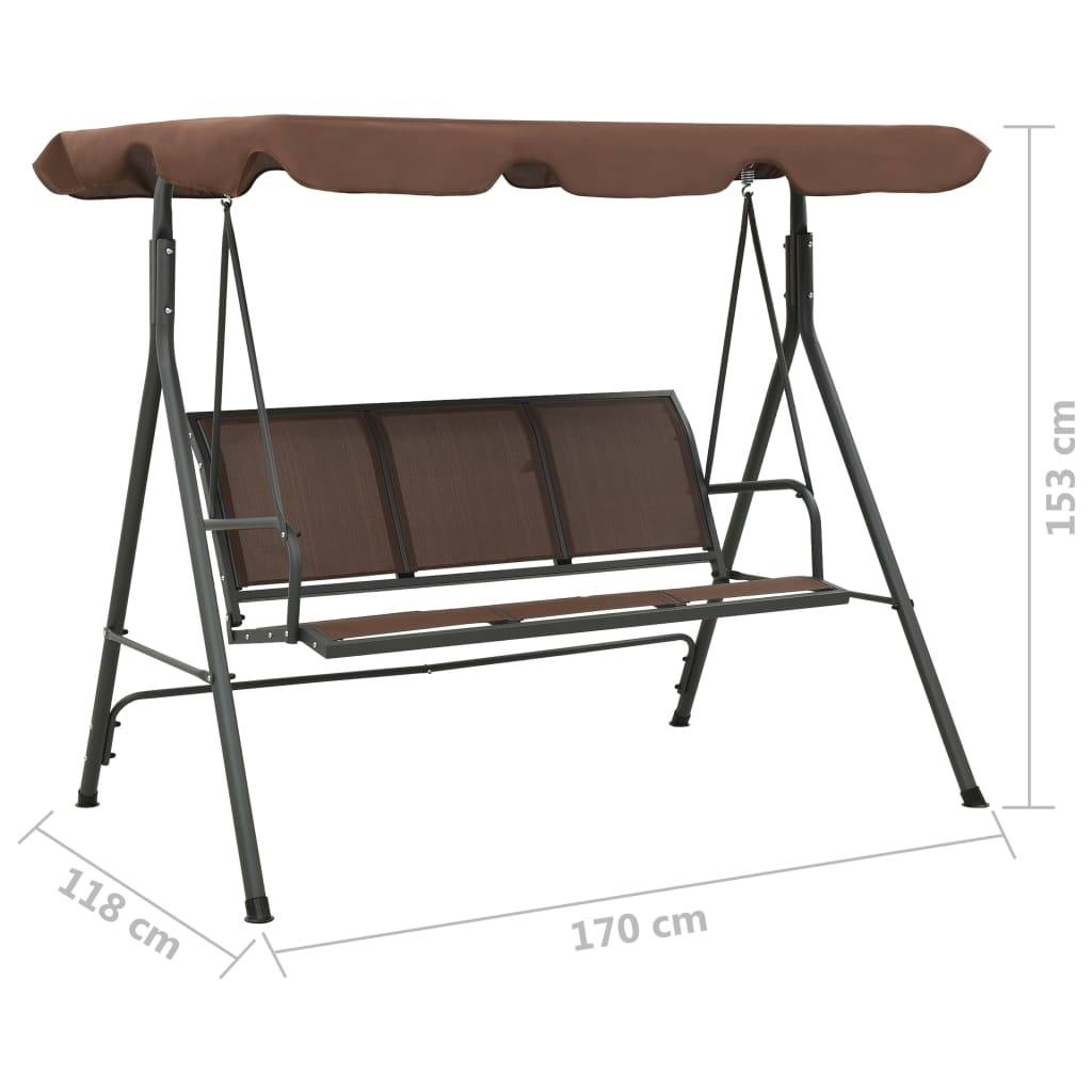 vidaXL Hollywoodschaukel mit Dach Kaffeebraun-2