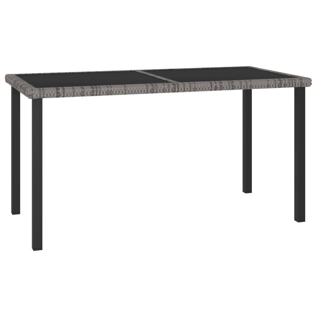 vidaXL Garten-Esstisch Grau 140x70x73 cm Poly Rattan-0