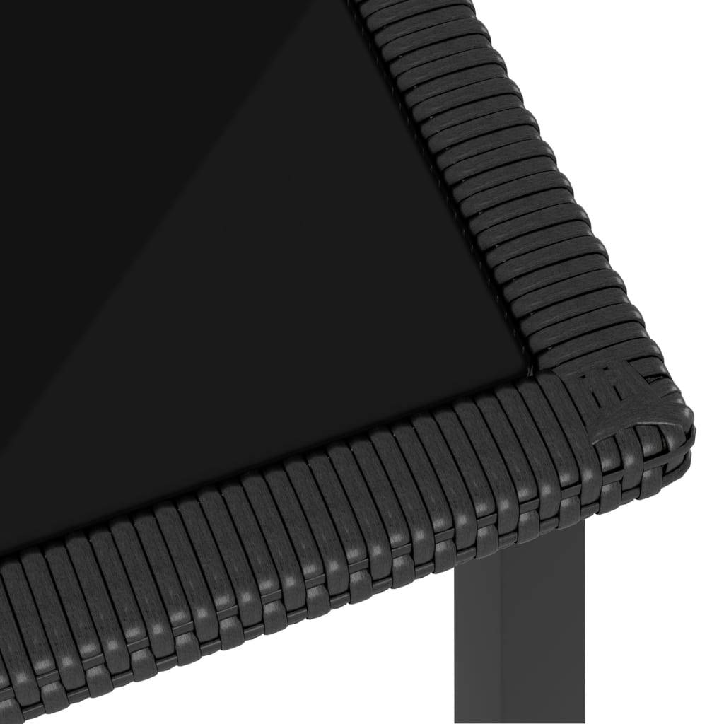 vidaXL Garten-Esstisch Schwarz 70x70x73 cm Poly Rattan-2