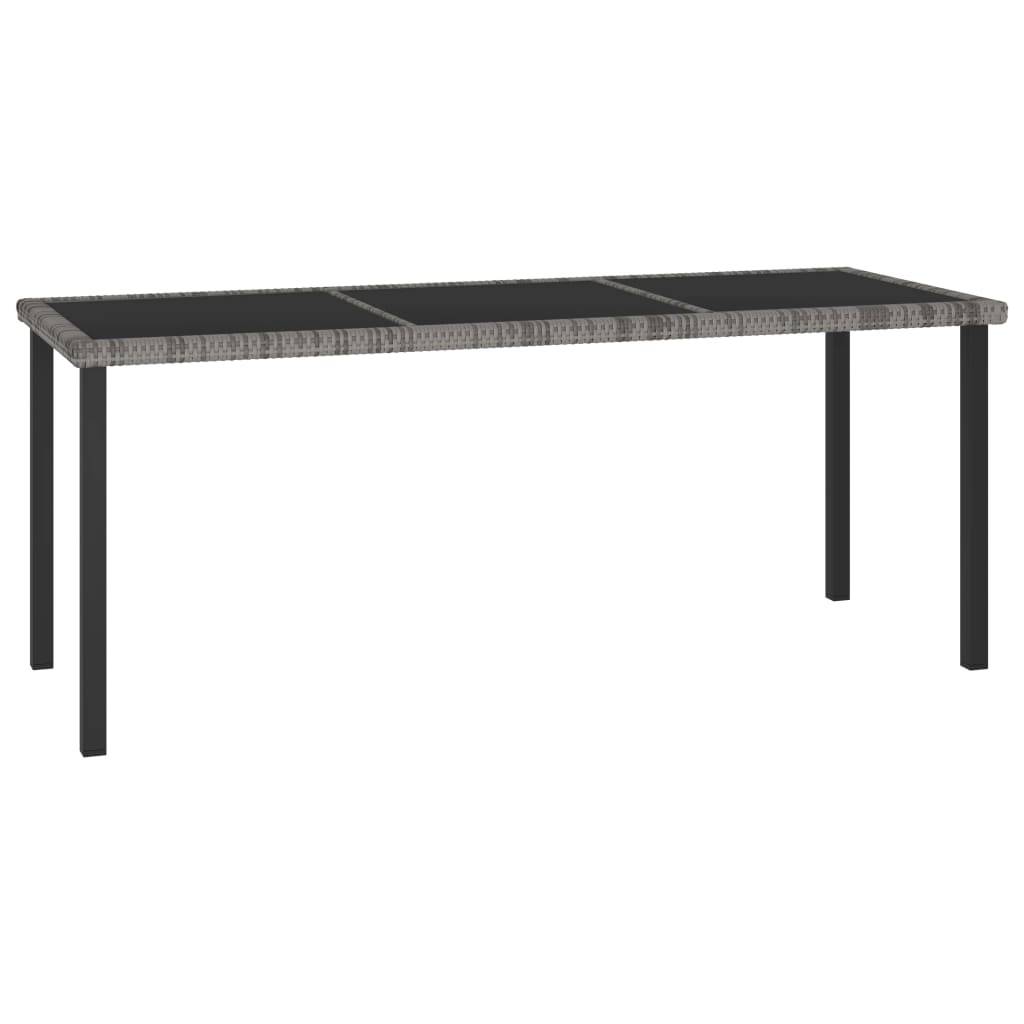 vidaXL Garten-Esstisch Grau 180x70x73 cm Poly Rattan-0