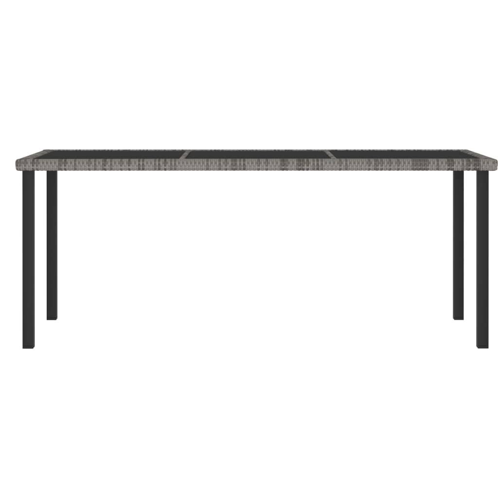 vidaXL Garten-Esstisch Grau 180x70x73 cm Poly Rattan-1