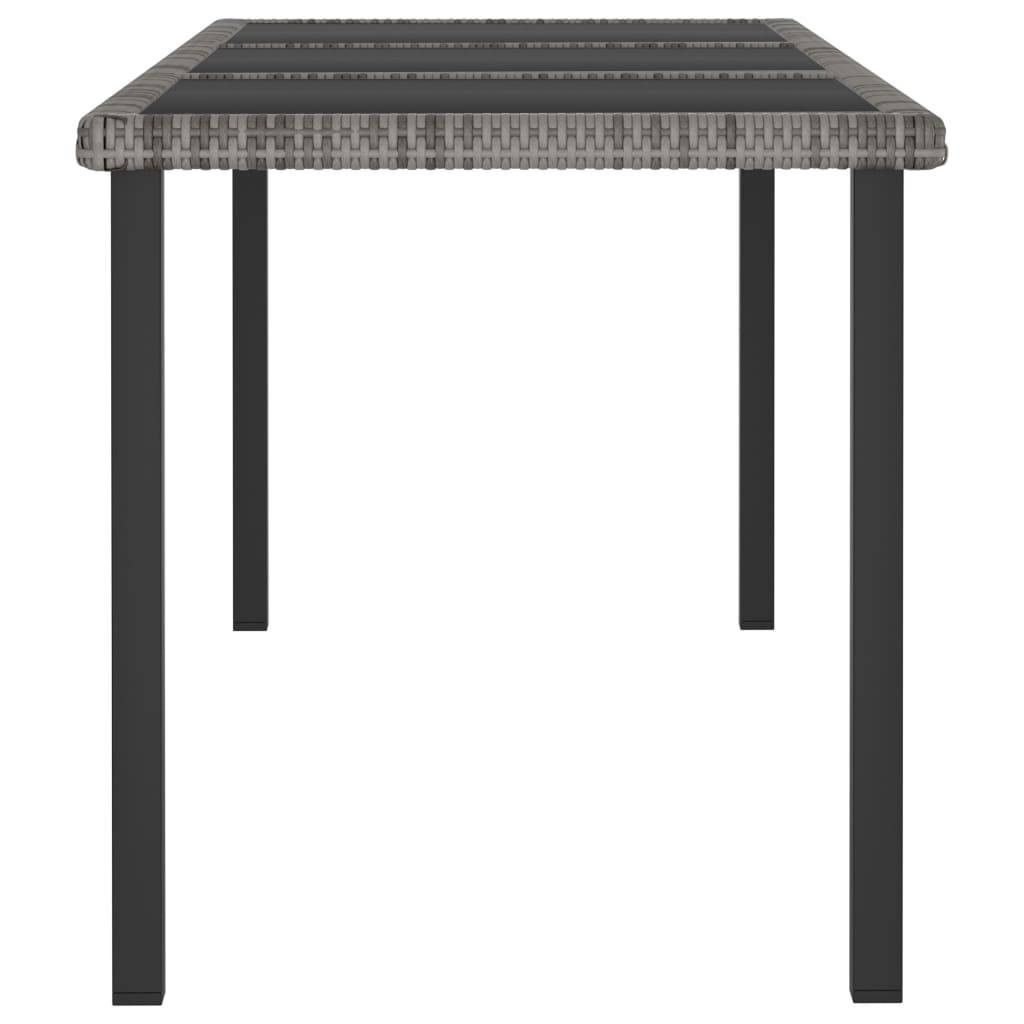 vidaXL Garten-Esstisch Grau 180x70x73 cm Poly Rattan-2