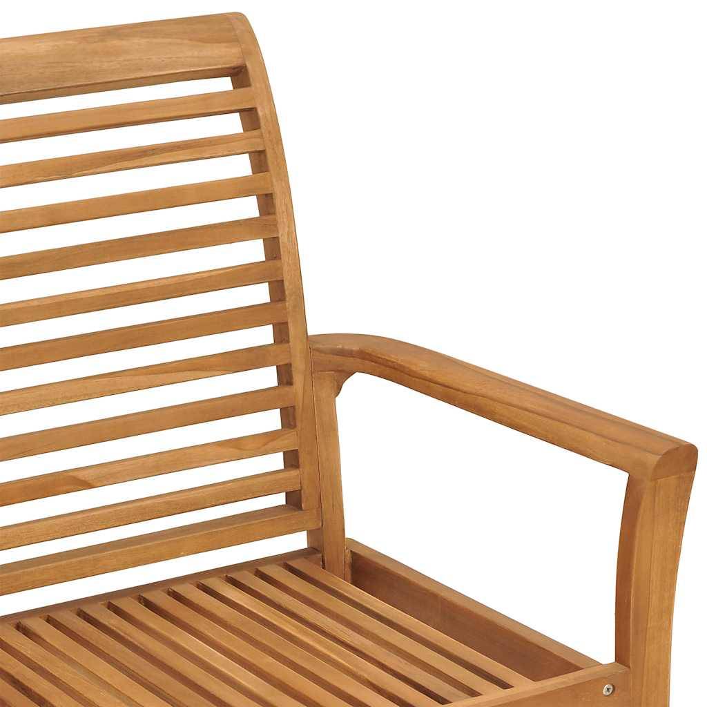 vidaXL Gartenbank mit Schwarzer Auflage 112 cm Massivholz Teak-3