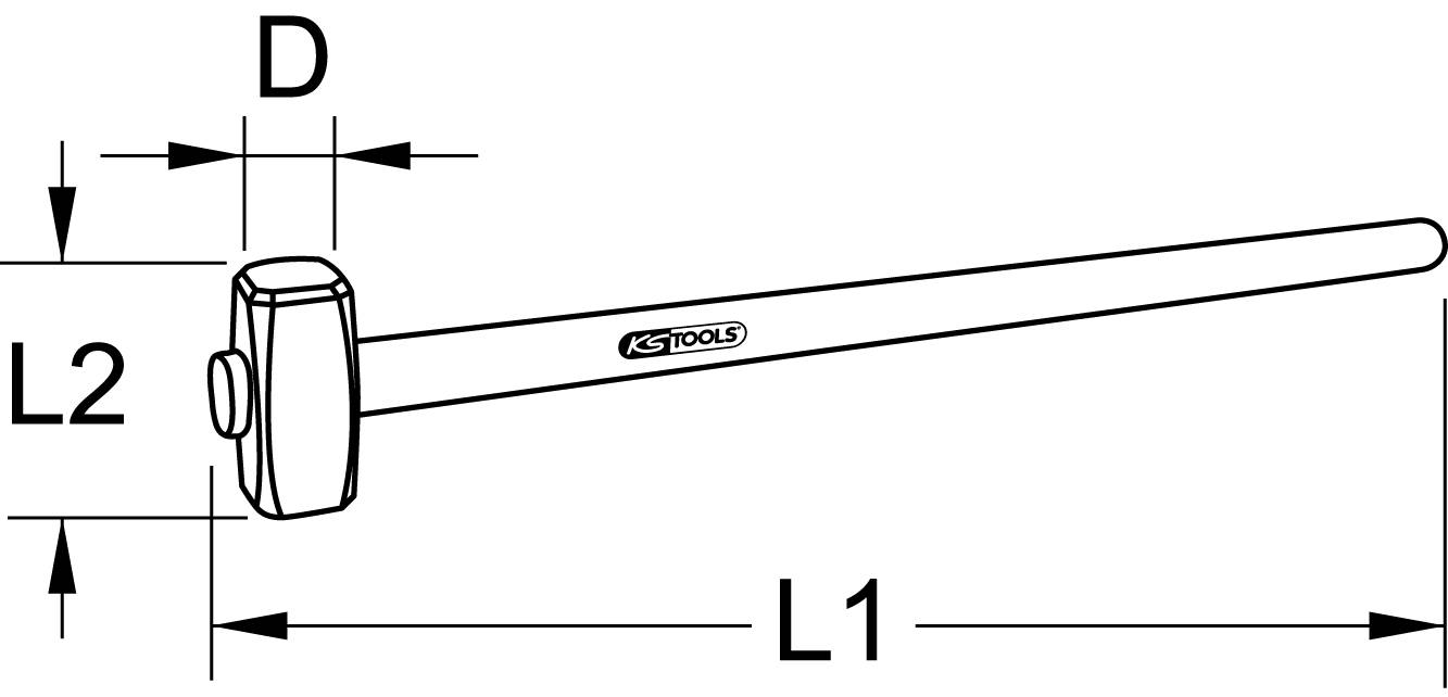 KS-Tools 142.6400 Vorschlaghammer m.Eschestiel,400-1