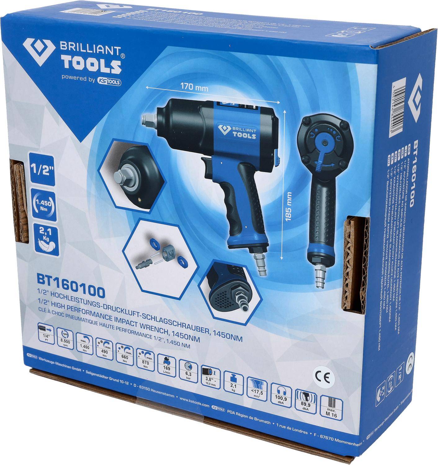 Brilliant Tools 1/2" Druckluft-Schlagschrauber, 1.450 Nm-2