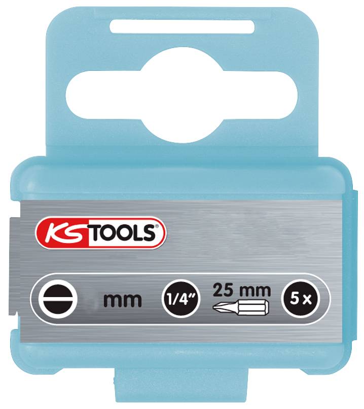 KS Tools 910.2243 1/4'' EDELSTAHL Bit Schlitz, 25mm, 6,5mm, 5er Pck-0