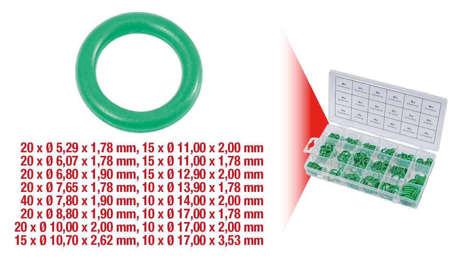 KS-Tools 970.0340 Sortiment O-Ringe für Klima HNBR-1