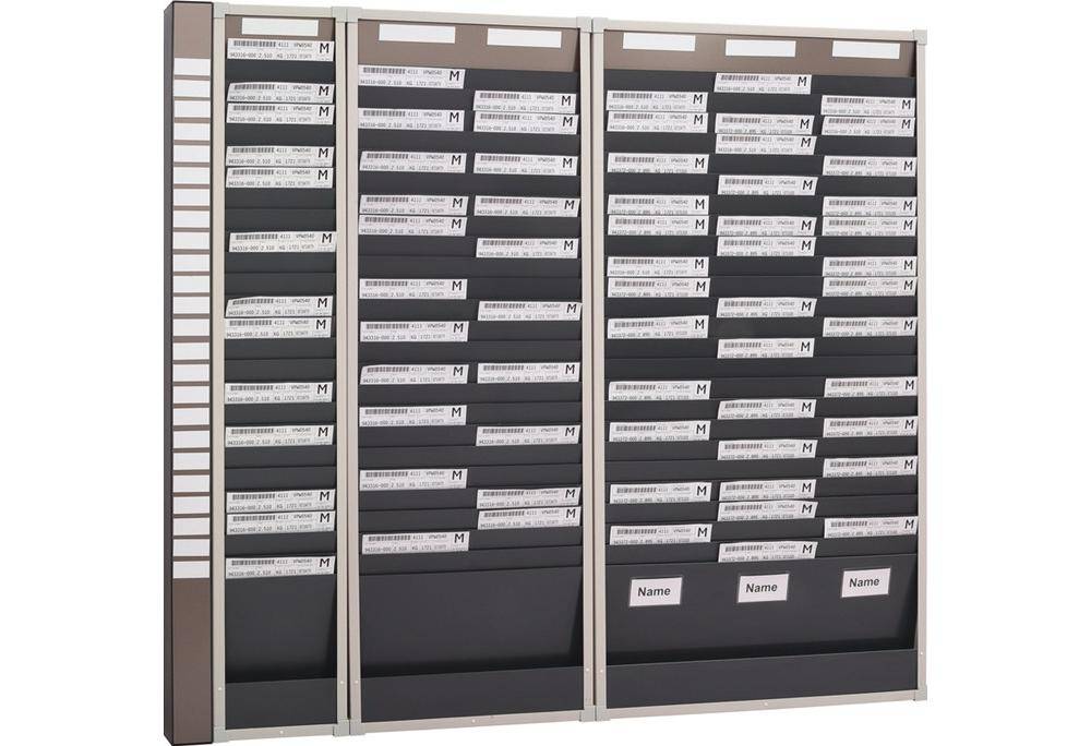 Planungstafel H1350xB720xT75mm 3 Reihen Mit 25 Fächern-0