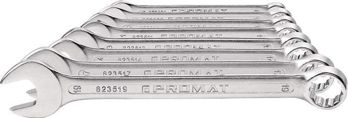PROMAT Ringmaulschlüsselsatz 8tlg.SW 8-19mm Form A CV-Stahl-0
