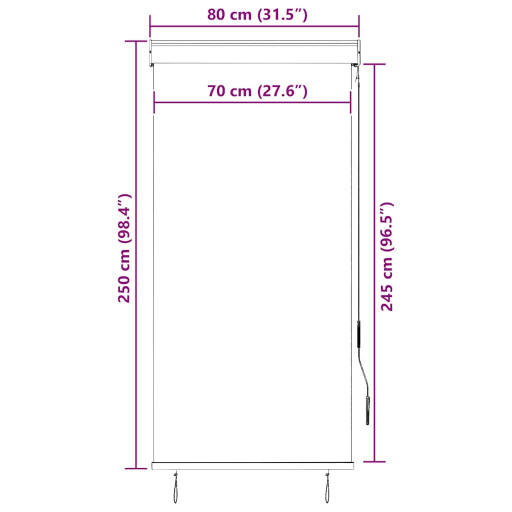 vidaXL Außenrollo 80 x 250 cm Gelb und Blau-1