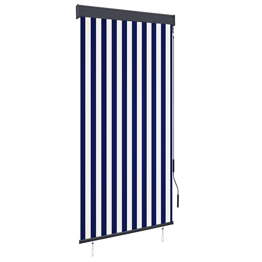 vidaXL Außenrollo 100 x 250 cm Blau und Weiß-0