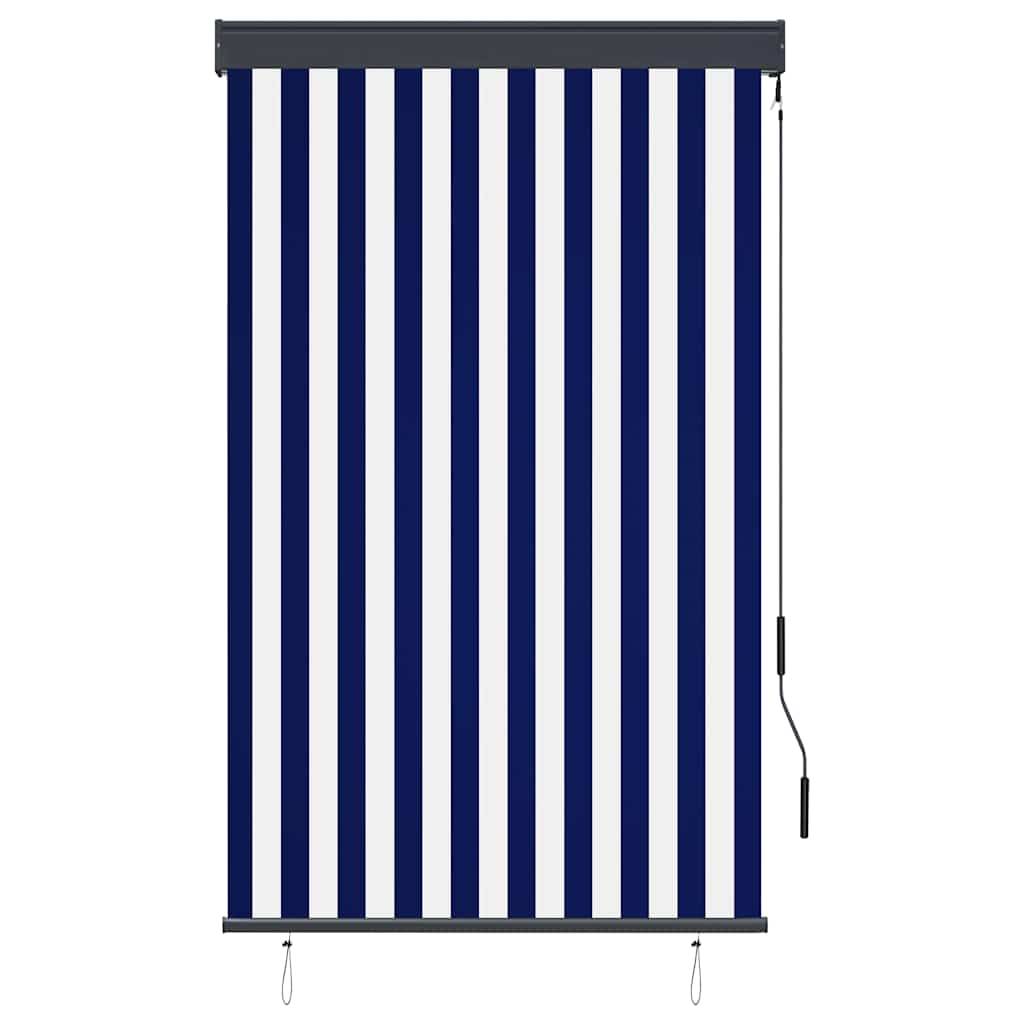 vidaXL Außenrollo 100 x 250 cm Blau und Weiß-1