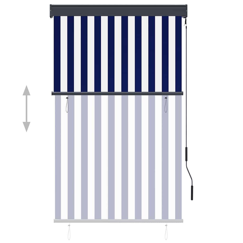 vidaXL Außenrollo 100 x 250 cm Blau und Weiß-2