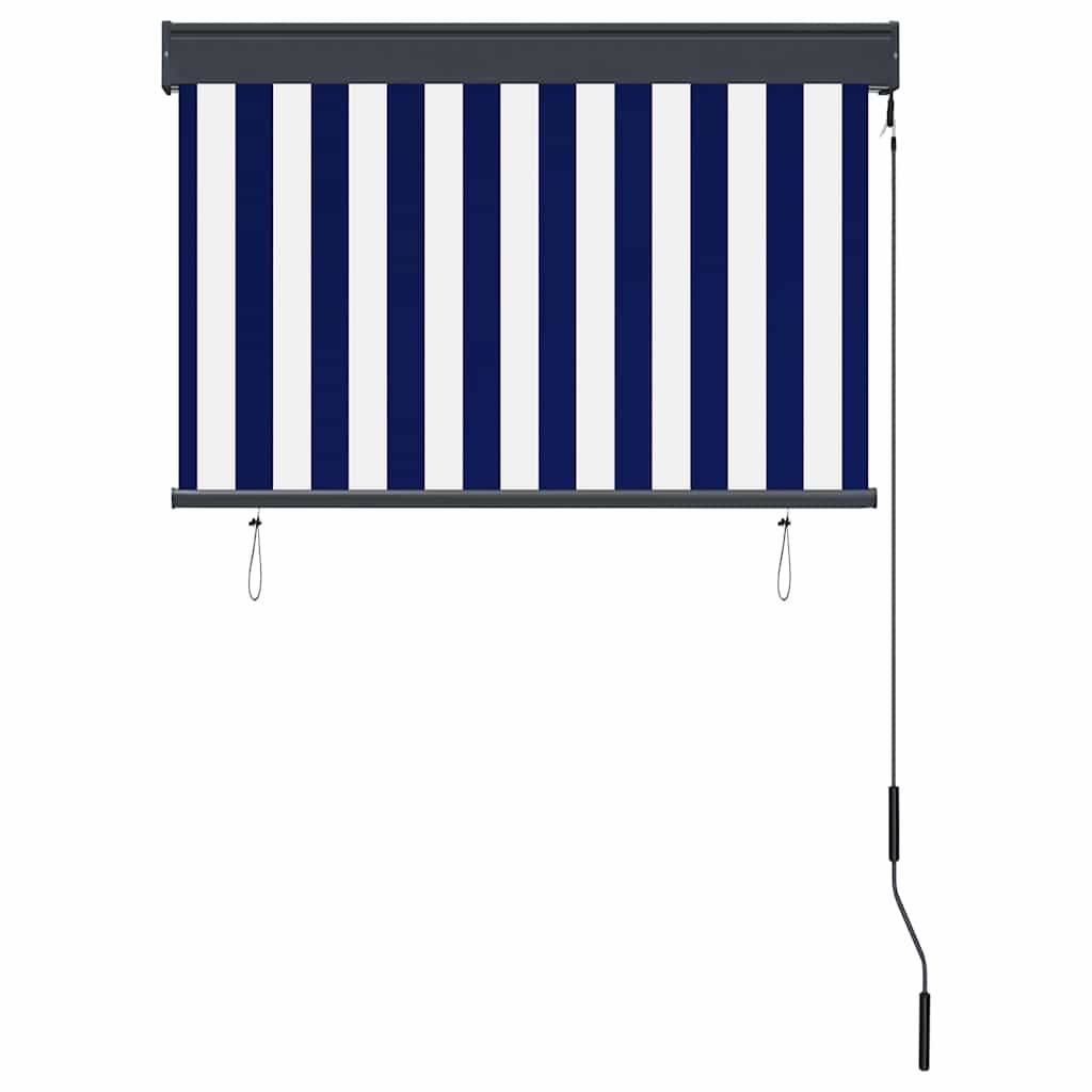 vidaXL Außenrollo 100 x 250 cm Blau und Weiß-3