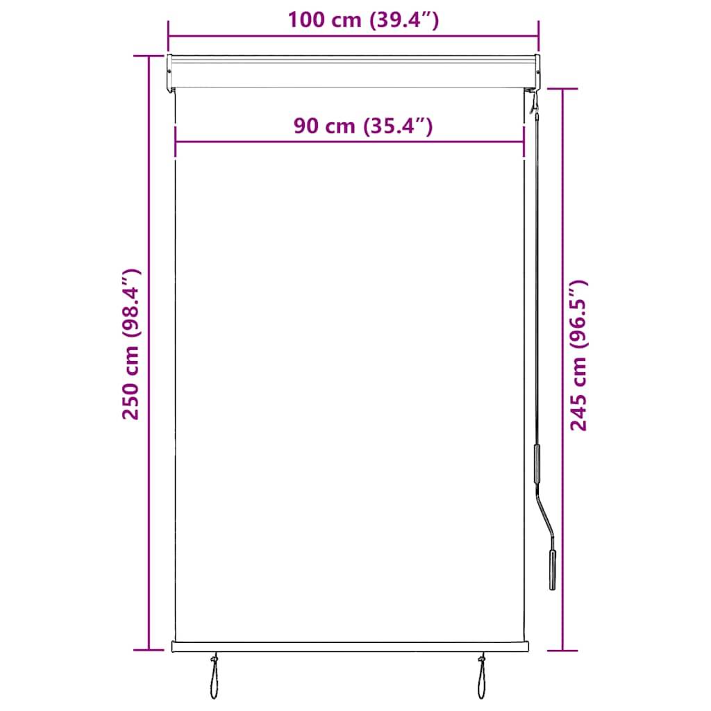 vidaXL Außenrollo 100 x 250 cm Gelb und Blau-4
