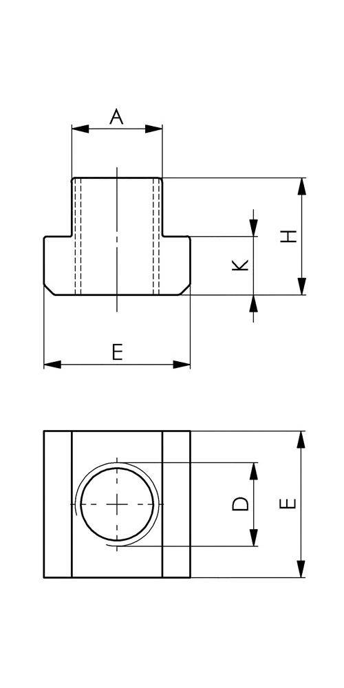 T-Nutenstein DIN 508 T-Nut 18mm M16 AMF-1