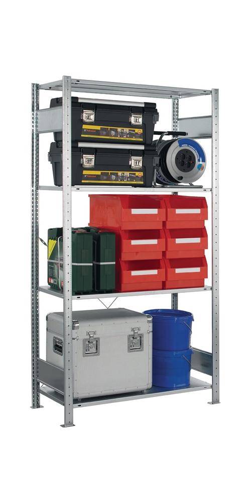 Steckregal H2000xB1000xT500mm Grundr.verz.2 Rahmen,4 Fbd.Trgf.150kg Feldl.1300kg-2