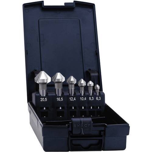 Exact 1605527 Kegelsenker-Set 6.3 mm, 8.3 mm, 10.4 mm, 12.4 mm, 16.5 mm, 20.5 mm HSS TiAIN Zylinderschaft 1 Set