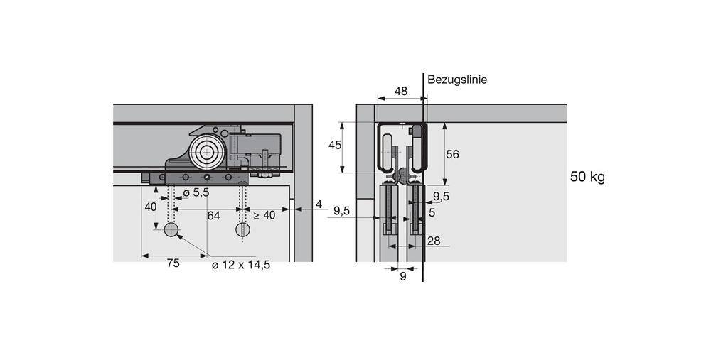 Schiebetürbeschläge-Set,45078 Hettich-1