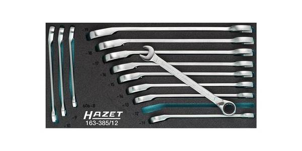 HAZET Knarren Ring-Maulschlüssel Satz 163-385/12 ∙ Außen