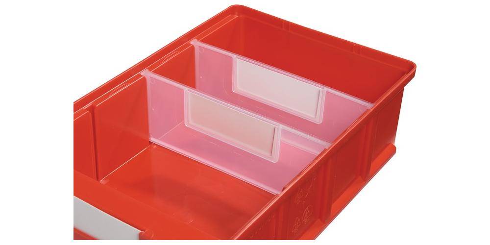 Ing. Alfred Häner GmbH Trennw.f.Regalkasten B.230mm PP transparent,geschl.1 BT=25 ST.LA-KA-PE 00230 22 18-0